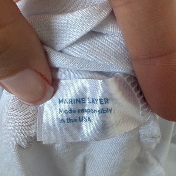 Marine Layer Men's Classic White Crewneck Tee Casual Minimalist Clean Simple - Picture 6 of 8